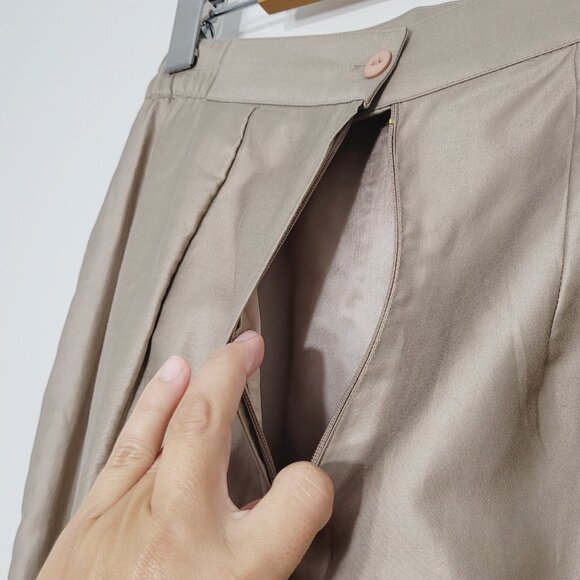 NWT Vintage Jac Dale Khaki Tan A-Line Knee Skirt - Picture 5 of 11